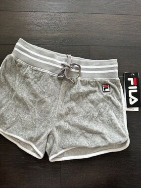 NWT FILA Women’s Gray velour Drawstring Shorts